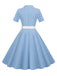 1950er Solide Kontrastierendem Reversgürtel Kleid