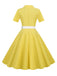 1950er Solide Kontrastierendem Reversgürtel Kleid
