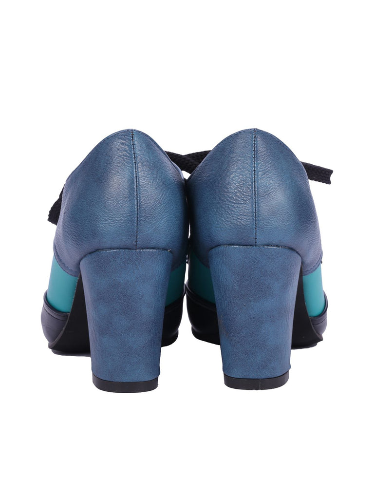 BLAU VINTAGE HOHE ABSATZ SCHUHE