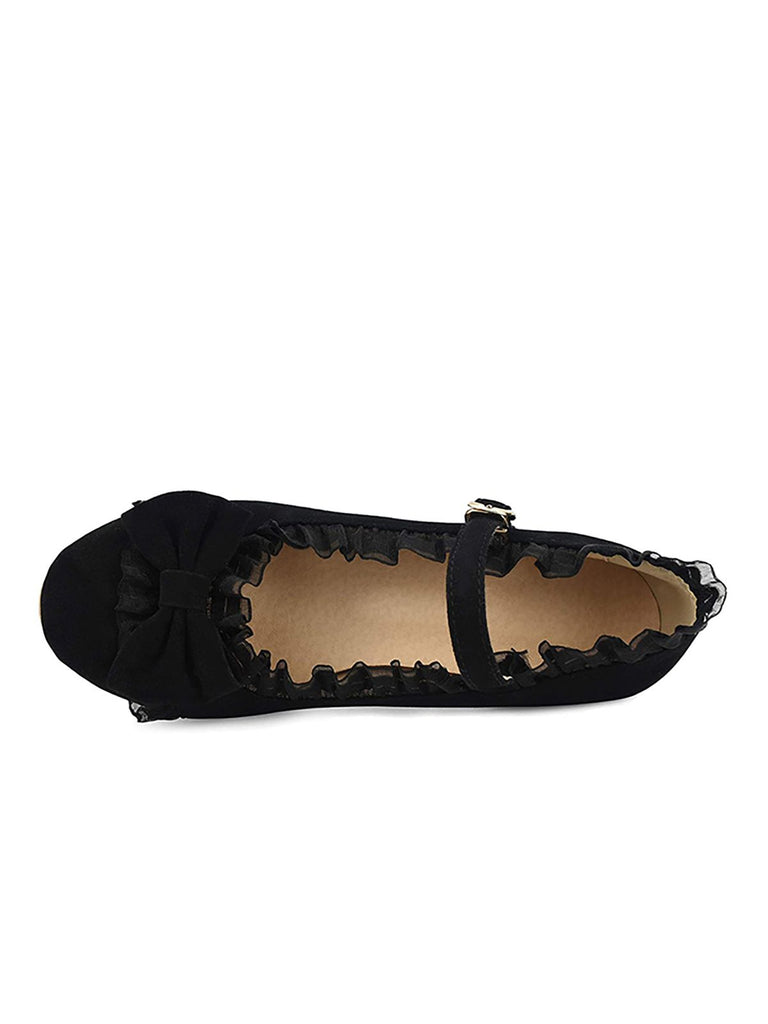 VINTAGE SPITZE BOW HOHE ABSATZ SCHUHE