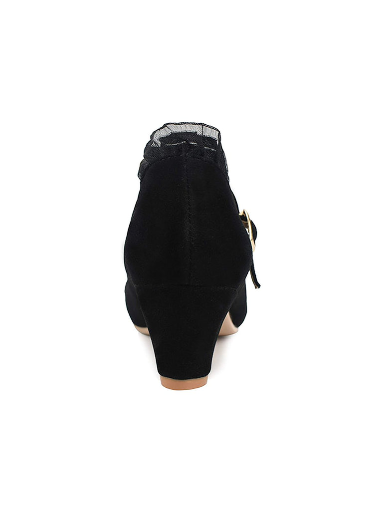 VINTAGE SPITZE BOW HOHE ABSATZ SCHUHE