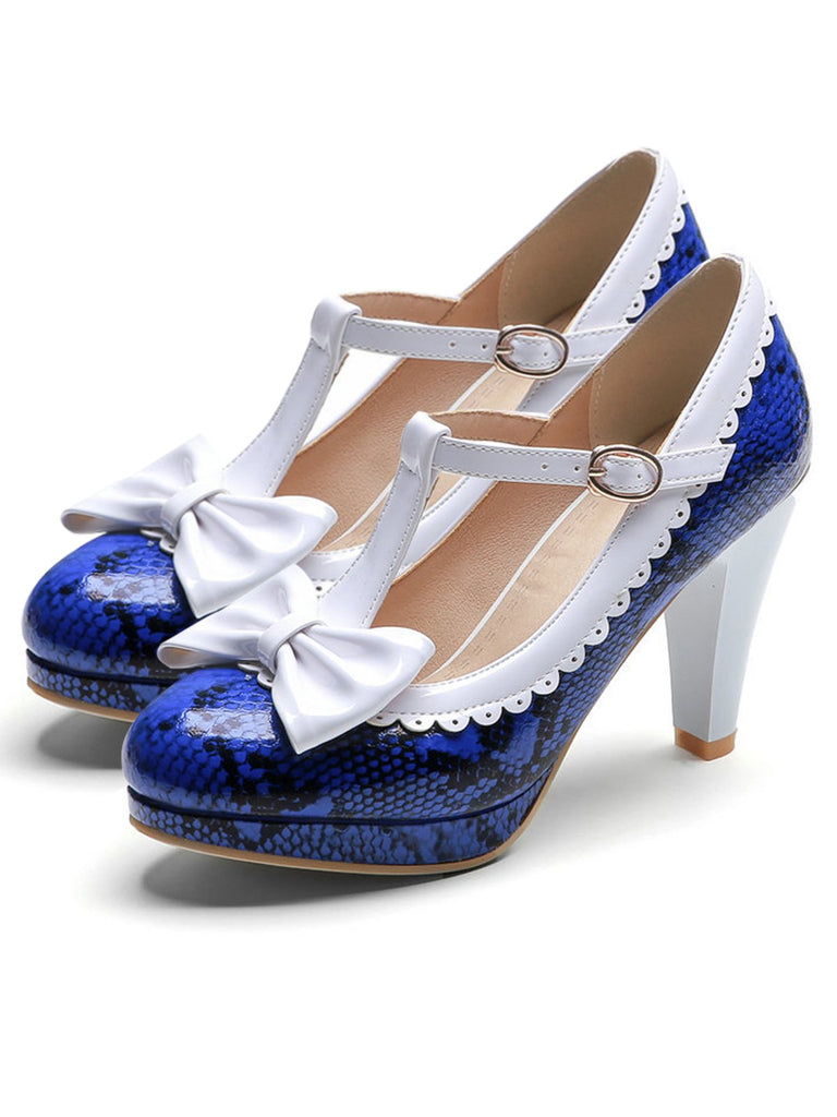Kaffee RETRO BOWKNOT HIGH HEELS SCHUHE