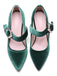 Grün VELVET MARY JANE HIGH HEEL SCHUHE MIT SCHNALLENBLOCK