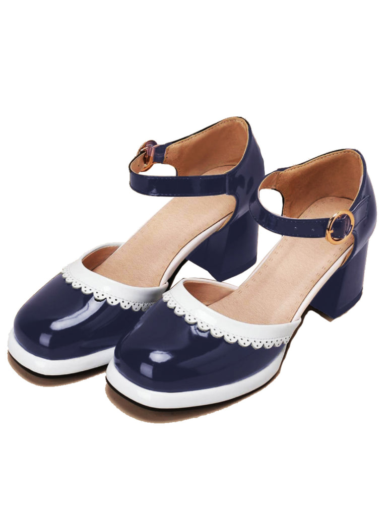 Rosa RETRO KNÖCHELRIEMEN HIGH HEELS SCHUHE