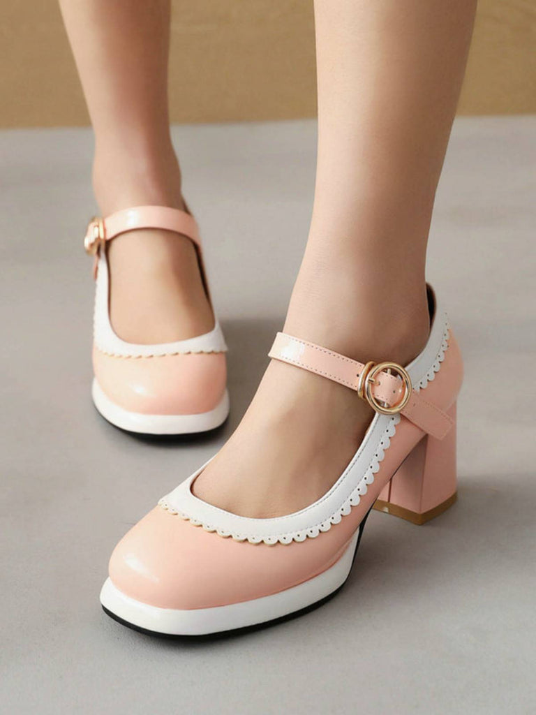 MARY JANE PATCHWORK HIGH HEELS SCHUHE