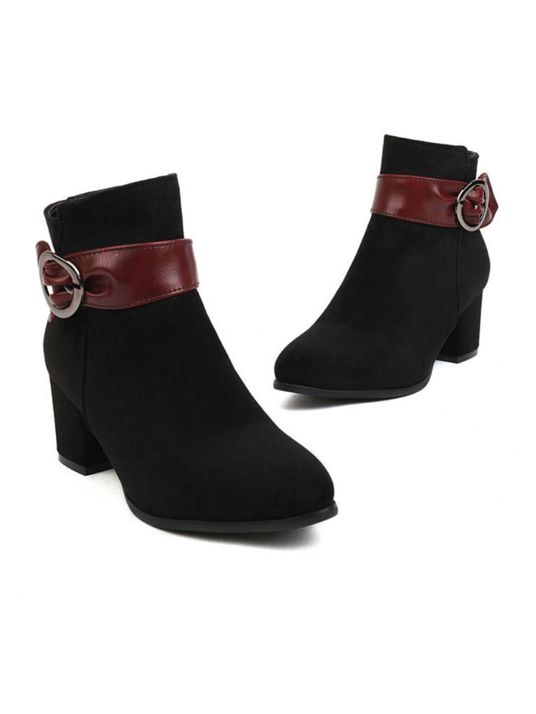 Schwarz RETRO KURZE PLÜSCH-FESTE WARMSTIEFEL