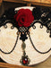 Halloween Gothic 3D Rose Blume Spitze Halskette