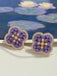 Lila Vintage 4-Blatt Klee Strass Ohrringe