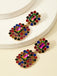 Retro Multicolor Strasssteine Baumeln Ohrringe
