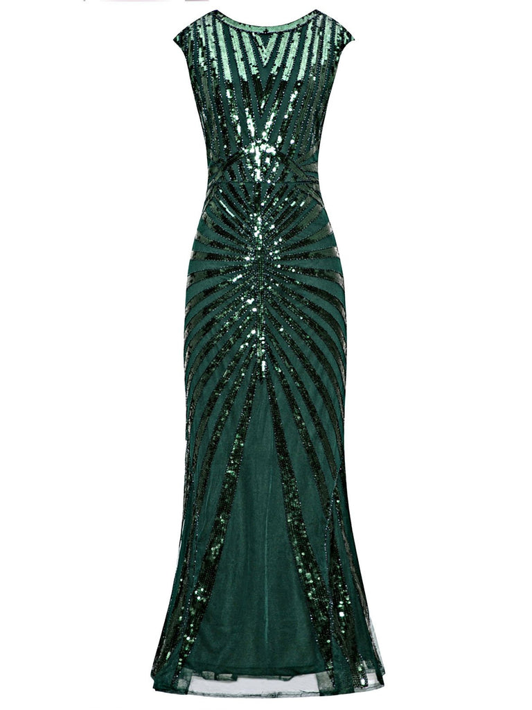 1920ER PAILLETTEN ART DECO MAXIKLEID