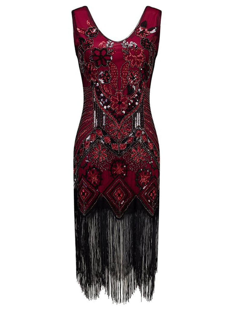 1920ER ROSA BLUMEN PAILLETTEN FLAPPER KLEID