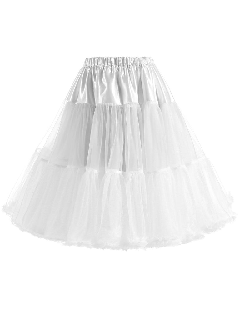 Schwarz 1950er Rüsche Petticoat Unterrock