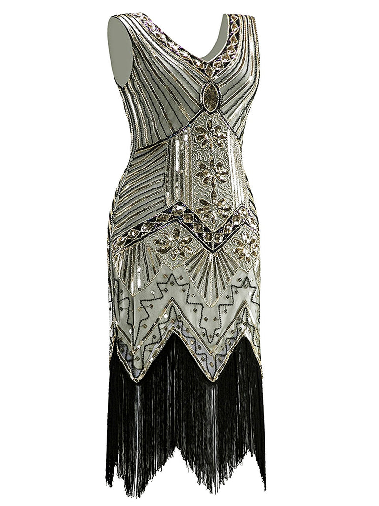 Champagner 1920ER PAILLETTEN GROß KLEID