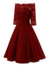 Dunkelblau 1950ER SPITZE SCHULTERFREIES KLEID