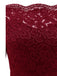 Weinrot 1950ER SPITZE SCHULTERFREIES KLEID