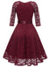 1950ER 3/4 ÄRMEL SPITZE BOGEN KLEID