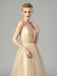 APRIKOSE VINTAGE SPAGHETTI TRÄGER BRAUTJUNGFER KLEID