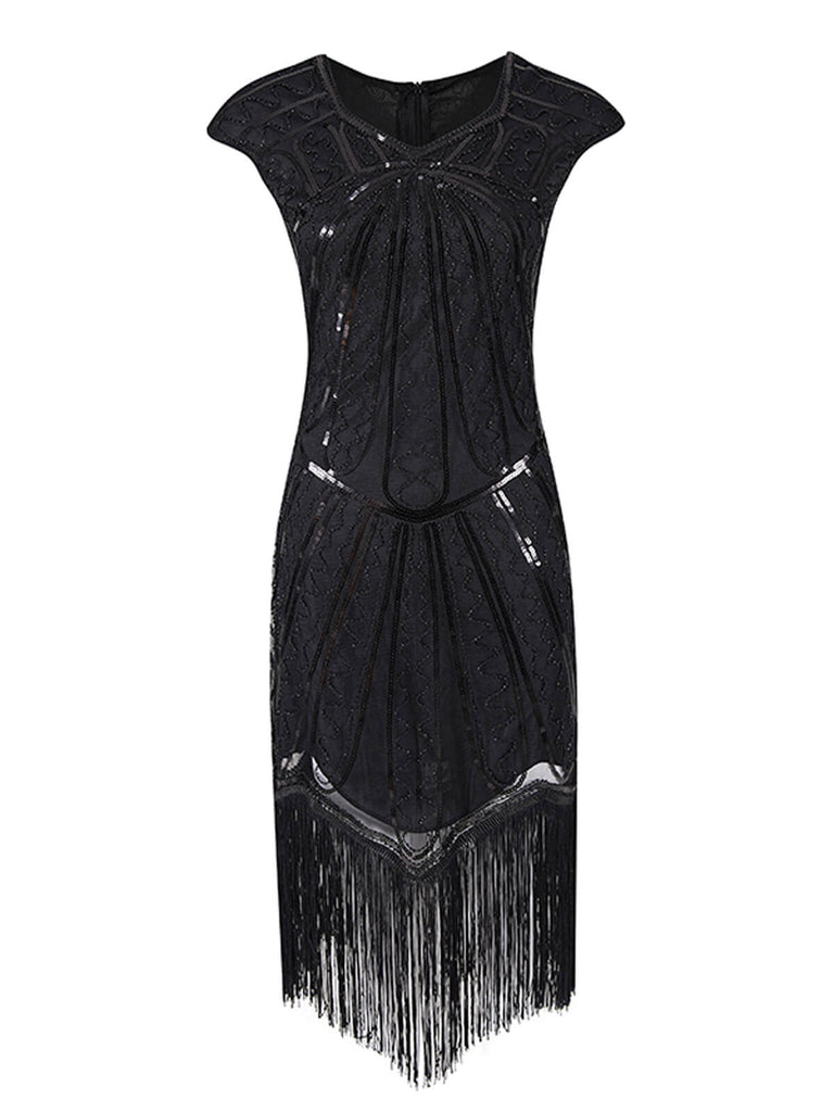 1920ER PAILLETTEN FRANSEN FLAPPER KLEID