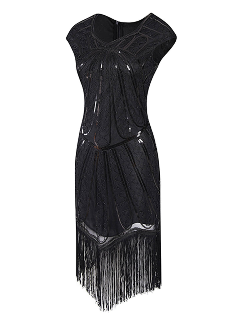 1920ER PAILLETTEN FRANSEN FLAPPER KLEID