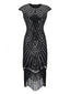 SCHWARZ 1920ER FRANSEN GATSBY FLAPPER KLEID