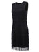 SCHWARZ 1920ER FRANSEN ÄRMELLOS VINTAGE PARTY KLEID
