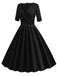Grün 1950ER HOHE TAILLE V-AUSSCHNITT SWING KLEID