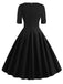 Grün 1950ER HOHE TAILLE V-AUSSCHNITT SWING KLEID