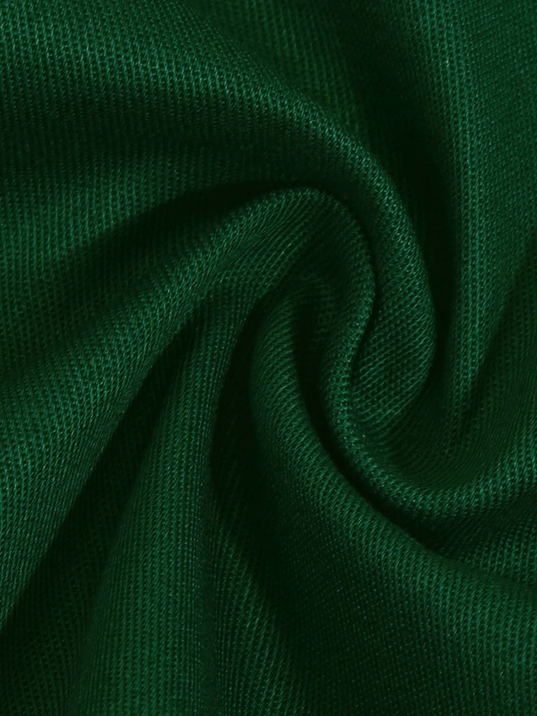 Grün 1950ER HOHE TAILLE V-AUSSCHNITT SWING KLEID