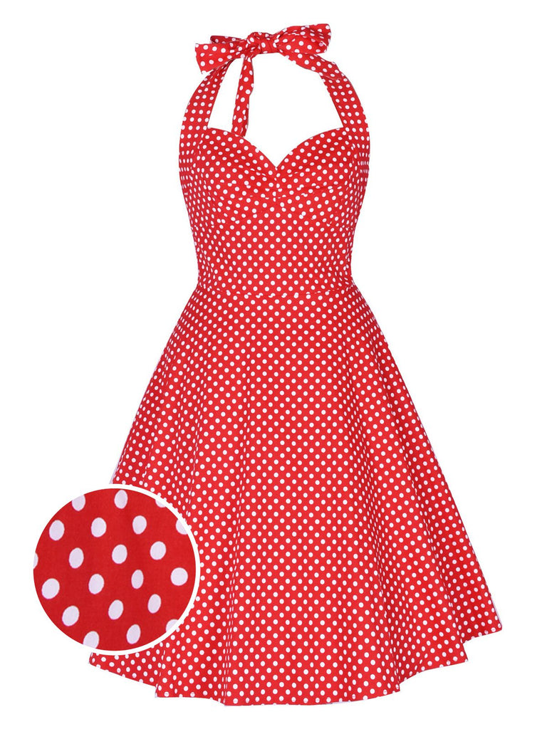 1950ER DOT NECKHOLDER ROCKABILLY SWING KLEID