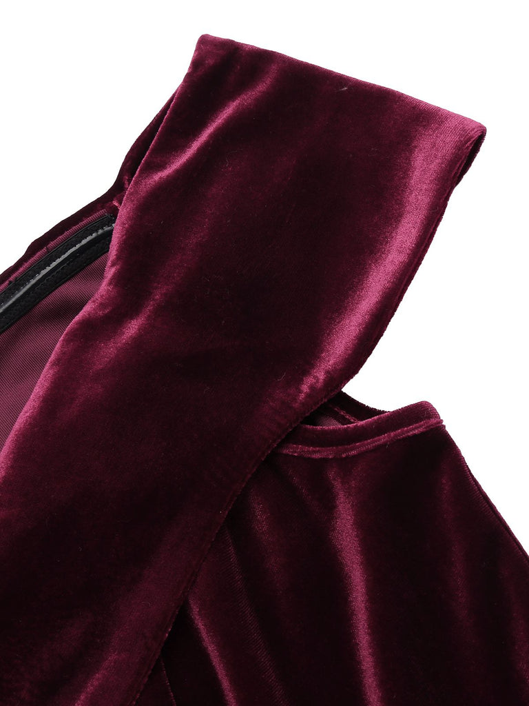 WEINROT SCHULTERFREI PENCIL KLEID