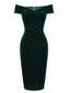 Dunkelgrün VINTAGE SCHULTERFREI PENCIL KLEID