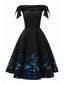 1950ER VINTAGE SCHULTERFREI SCHMETTERLING KLEID