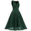 Blau 1950ER SPITZE BLUMEN SWING KLEID