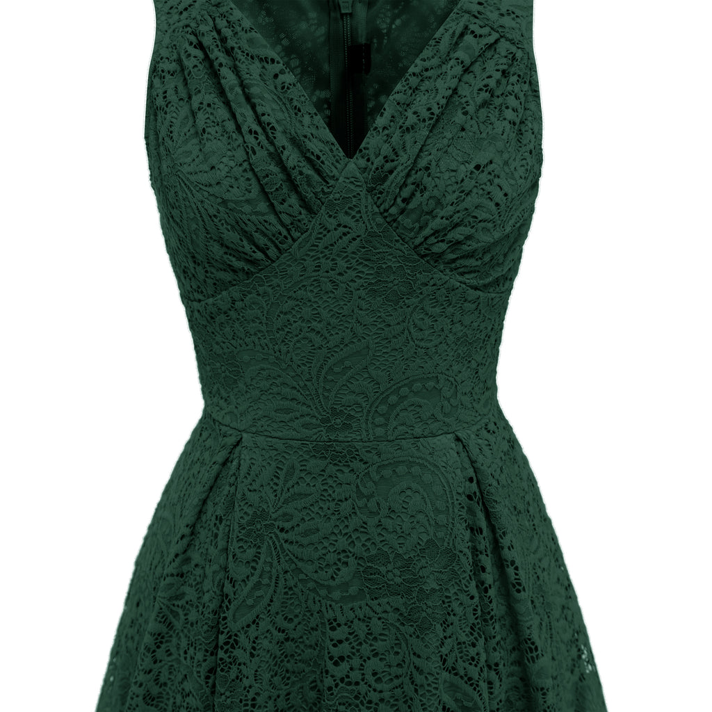 Blau 1950ER SPITZE BLUMEN SWING KLEID