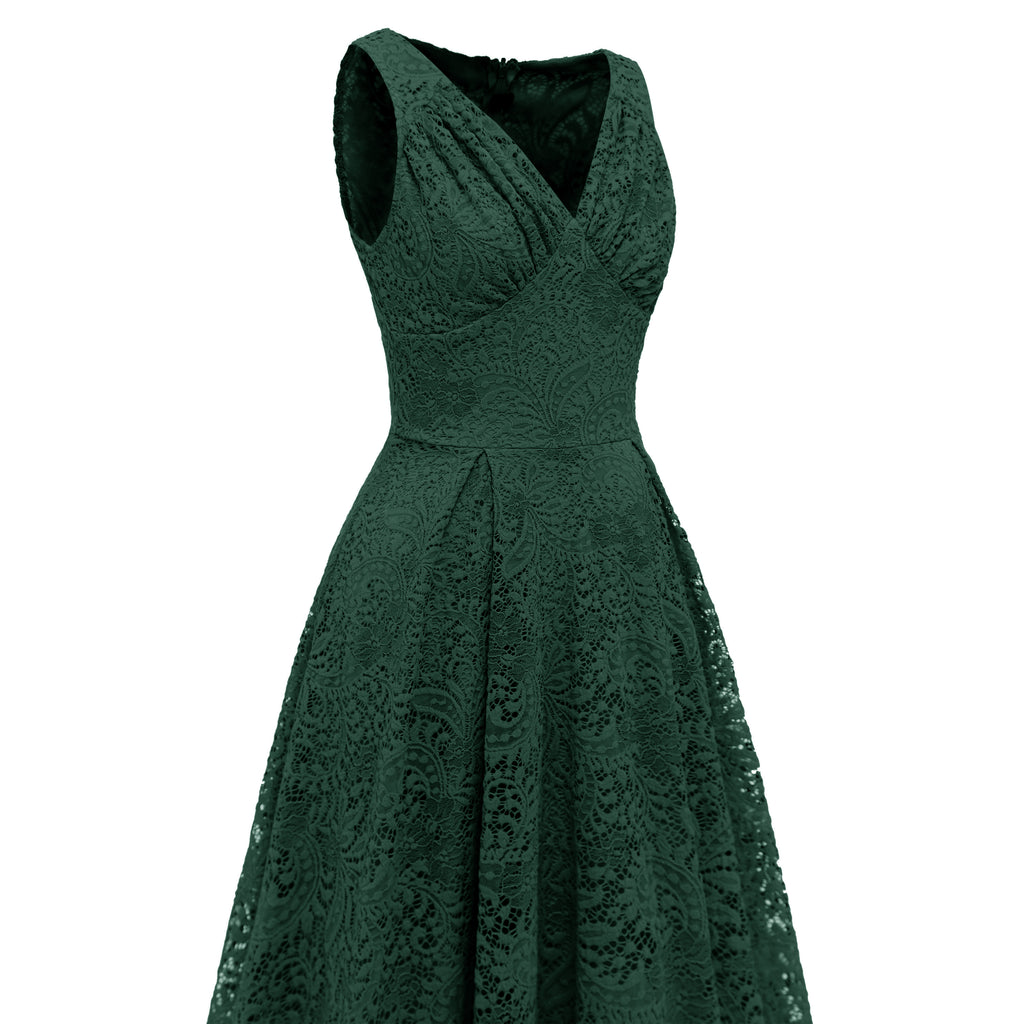 Blau 1950ER SPITZE BLUMEN SWING KLEID