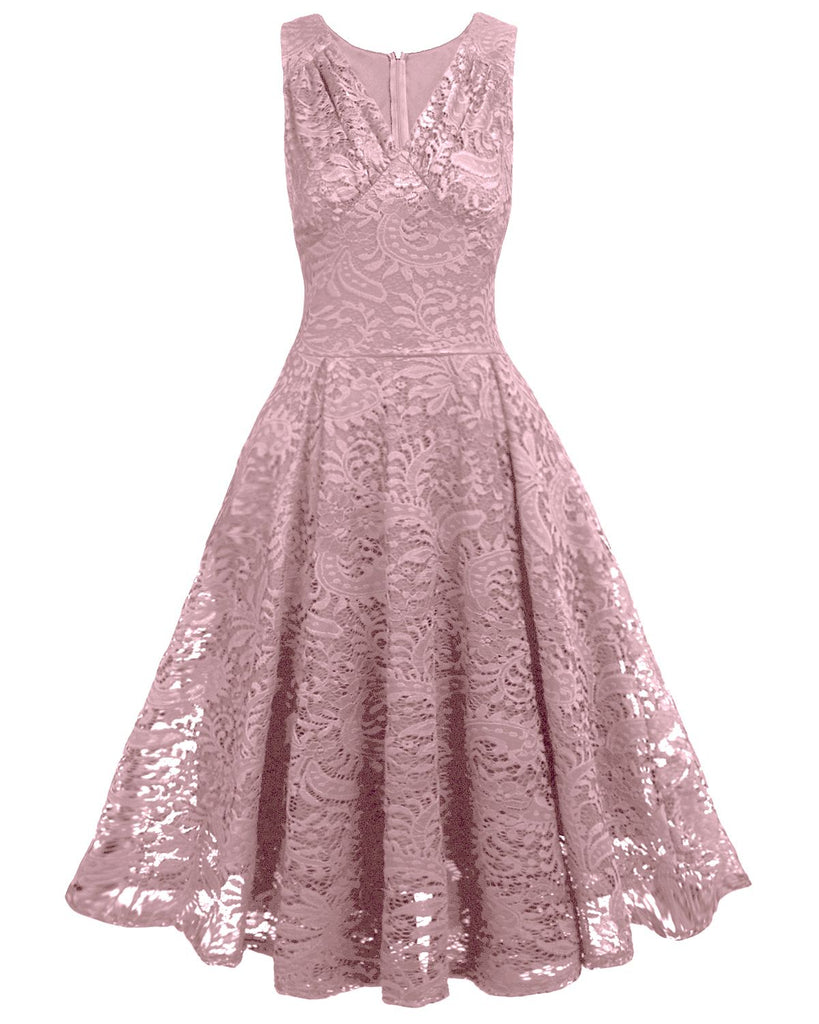 Blau 1950ER SPITZE BLUMEN SWING KLEID