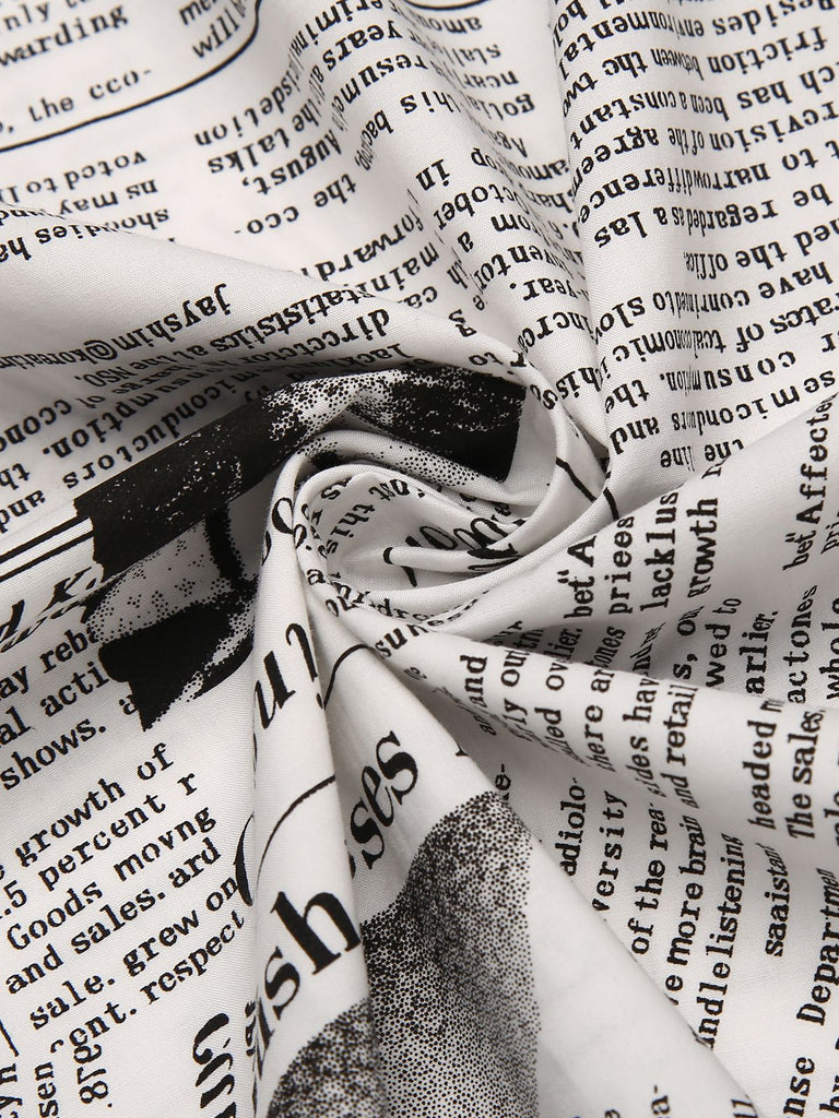 Weiß 1950er Halloween Fledermaus Kap Swing Kleid