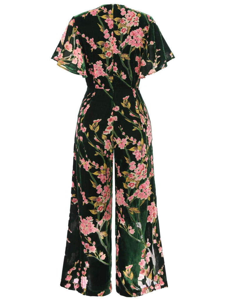 GRÜNER VINTAGE SAMT JUMPSUIT
