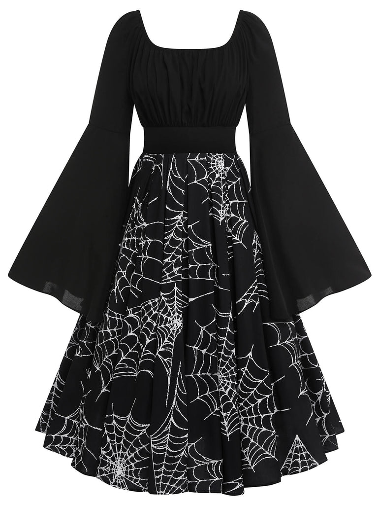 HALLOWEEN GOTHIC SPINNENNETZ SWING KLEID