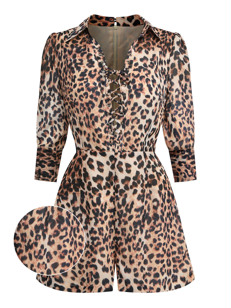LEOPARD REVERS SCHNÜRUNG VINTAGE STRAMPLER