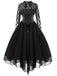 1950er Gothic Steampunk Spitzen Swing Kleid