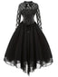 1950er Gothic Steampunk Spitzen Swing Kleid