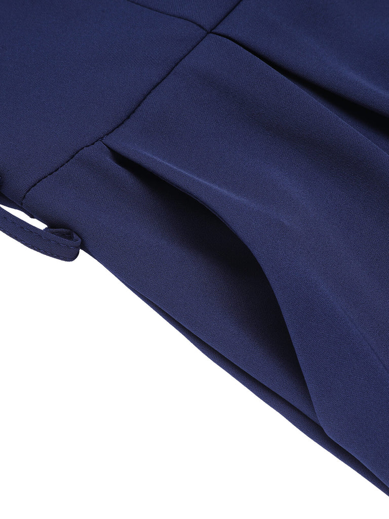 Marineblauer 1950er Dots Jumpsuit