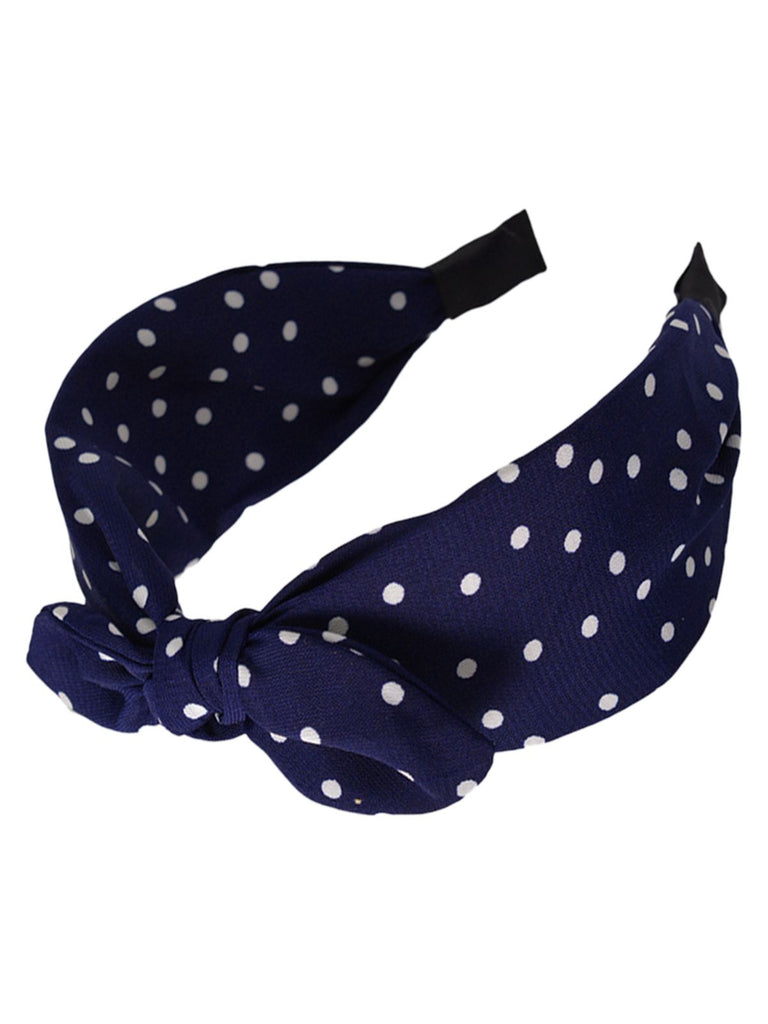Gelb Retro Tupfen Verknotet Bogen Stirnband