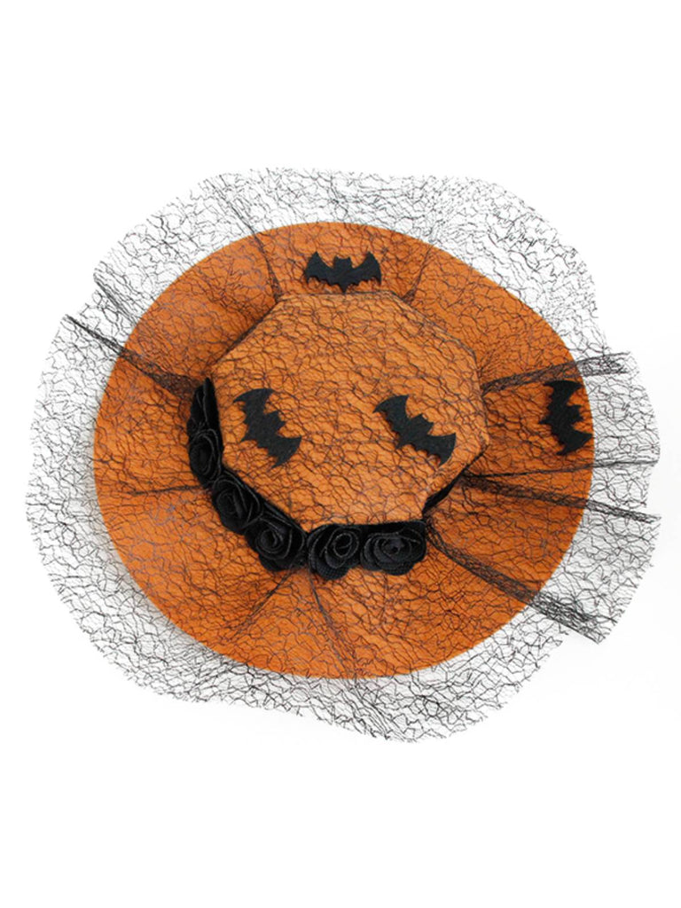 ORANGE RETRO HALLOWEEN SPITZEN FLEDERMUTTER