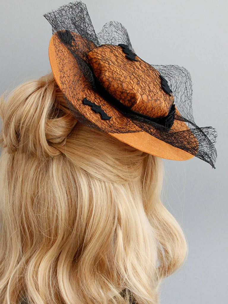 ORANGE RETRO HALLOWEEN SPITZEN FLEDERMUTTER