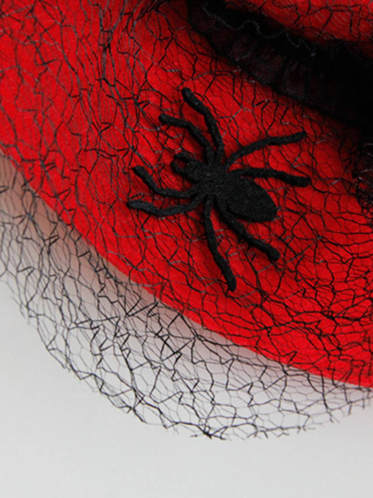 ROTER HALLOWEEN SPITZEN SPIDER HUT