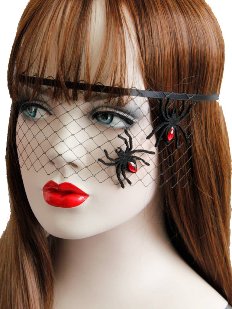 HALLOWEEN STIRNBAND MIT STRASS SPINNENNETZ