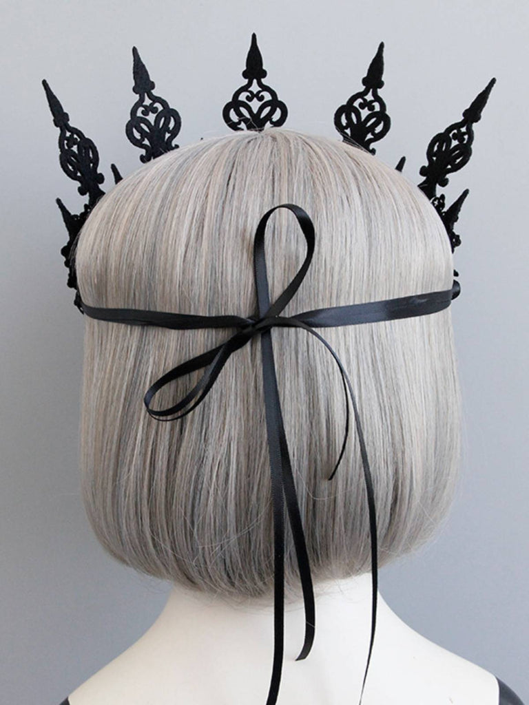 SCHWARZES HALLOWEEN BLUMEN KRONE STIRNBAND