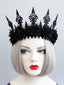 SCHWARZES HALLOWEEN BLUMEN KRONE STIRNBAND